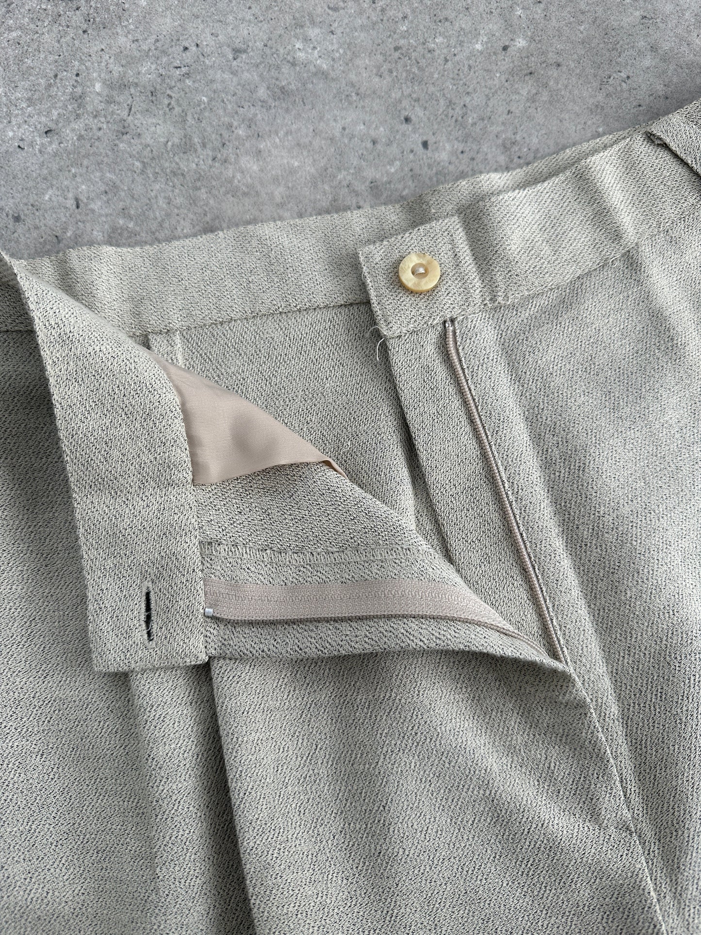 Italian Vintage High Waist Tapered Leg Tailored Trousers - W26