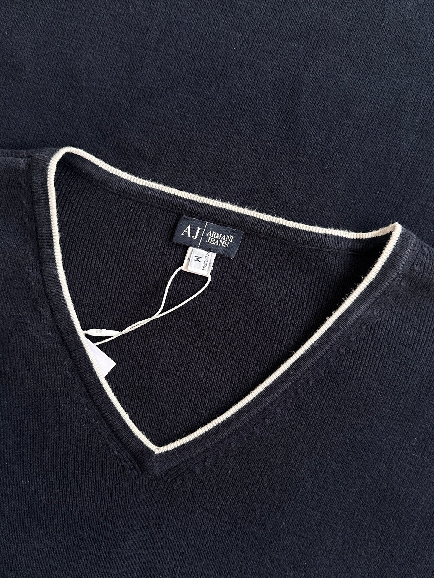 Armani Jeans Pure Cotton V Neck Jumper - M/L