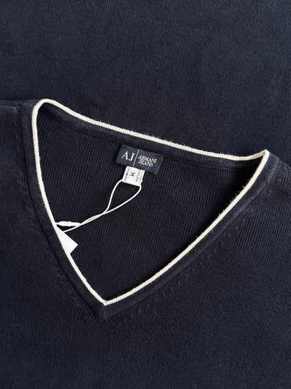 Armani Jeans Pure Cotton V Neck Jumper - M/L