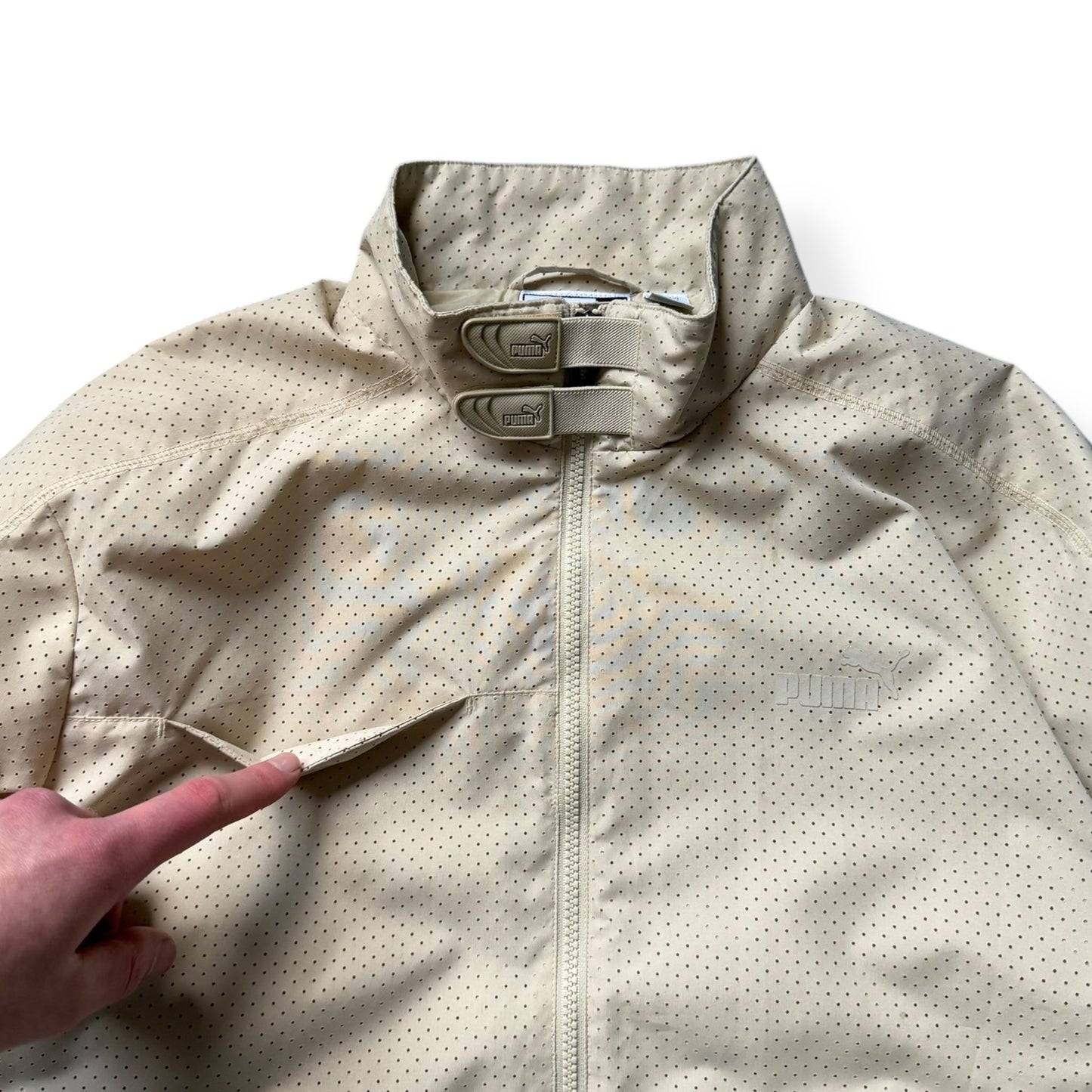 2004 Puma Mostro Perforated Jacket (S) | Default Title, Cream