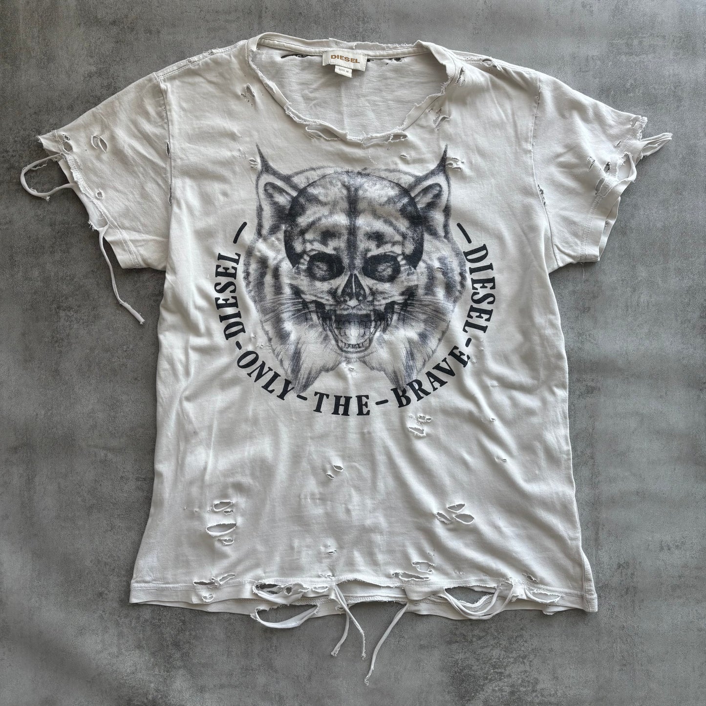 DIESEL DISTRESSED T-SHIRT | O/S, Red