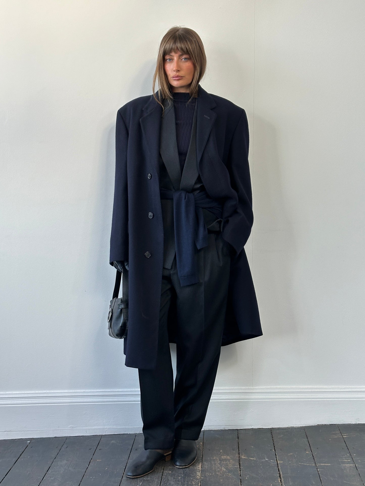 Pierre Cardin 1990s Pure Wool Concealed Placket Coat - XL/XXL