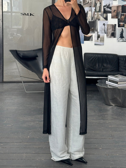 Giorgio Armani 1999 Wide Leg Linen Trousers - W28-30