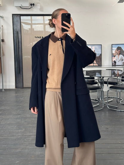 Vintage 1990s Wool Cashmere Double Breasted Coat - XXL