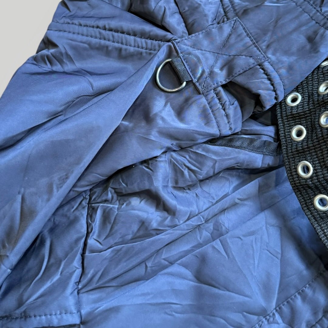 2000's Marithé François Girbaud Nylon Utility Trench Coat M | O/S, Navy