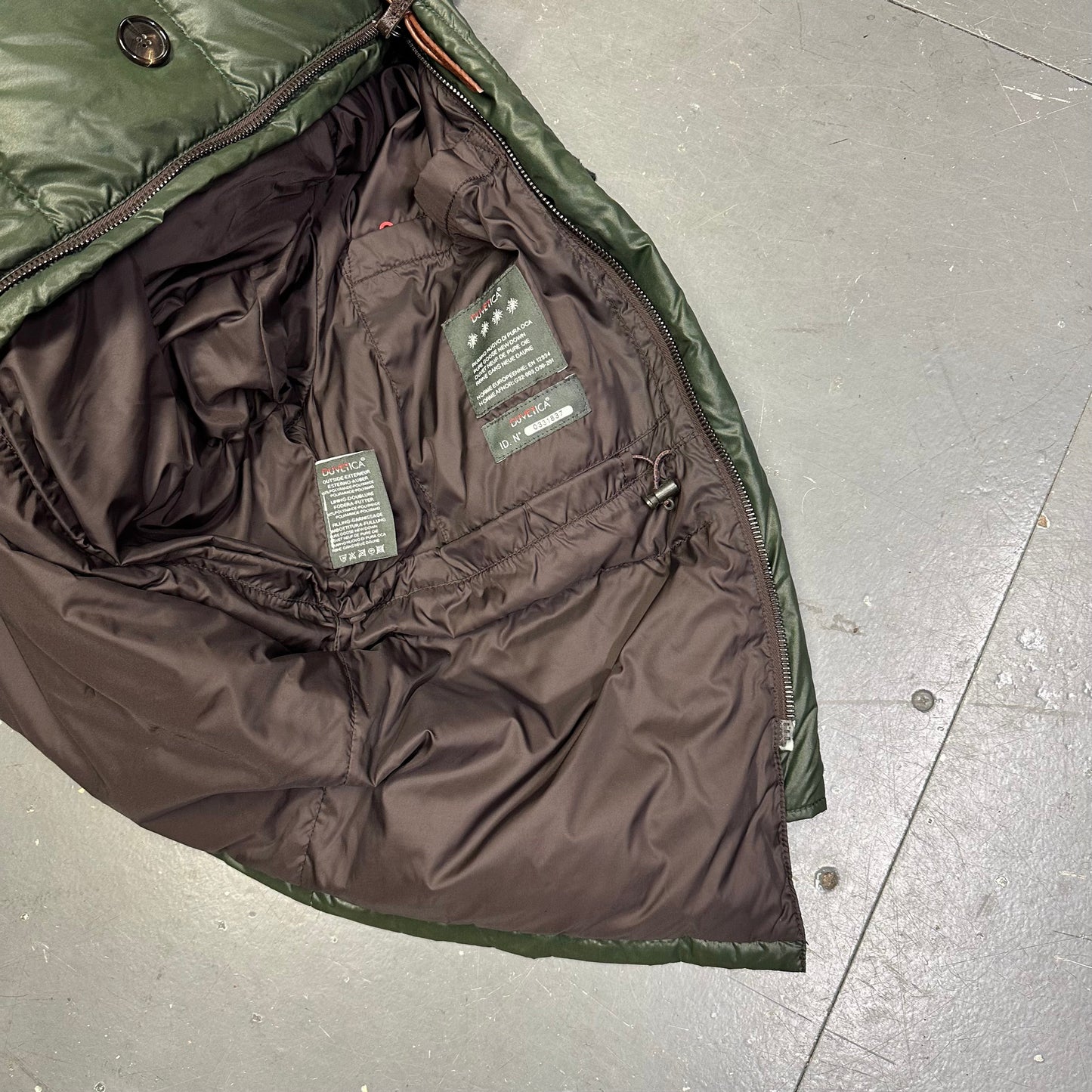 Duvetica Fur Hood Puffer Jacket In Green ( M )