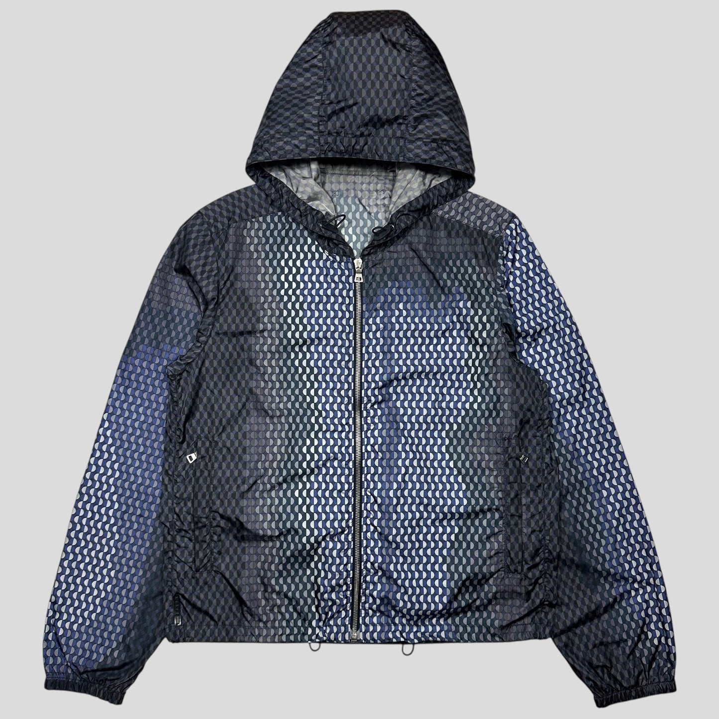 Prada Sport 2008 Geometric Shadow Print Nylon Jacket - M
