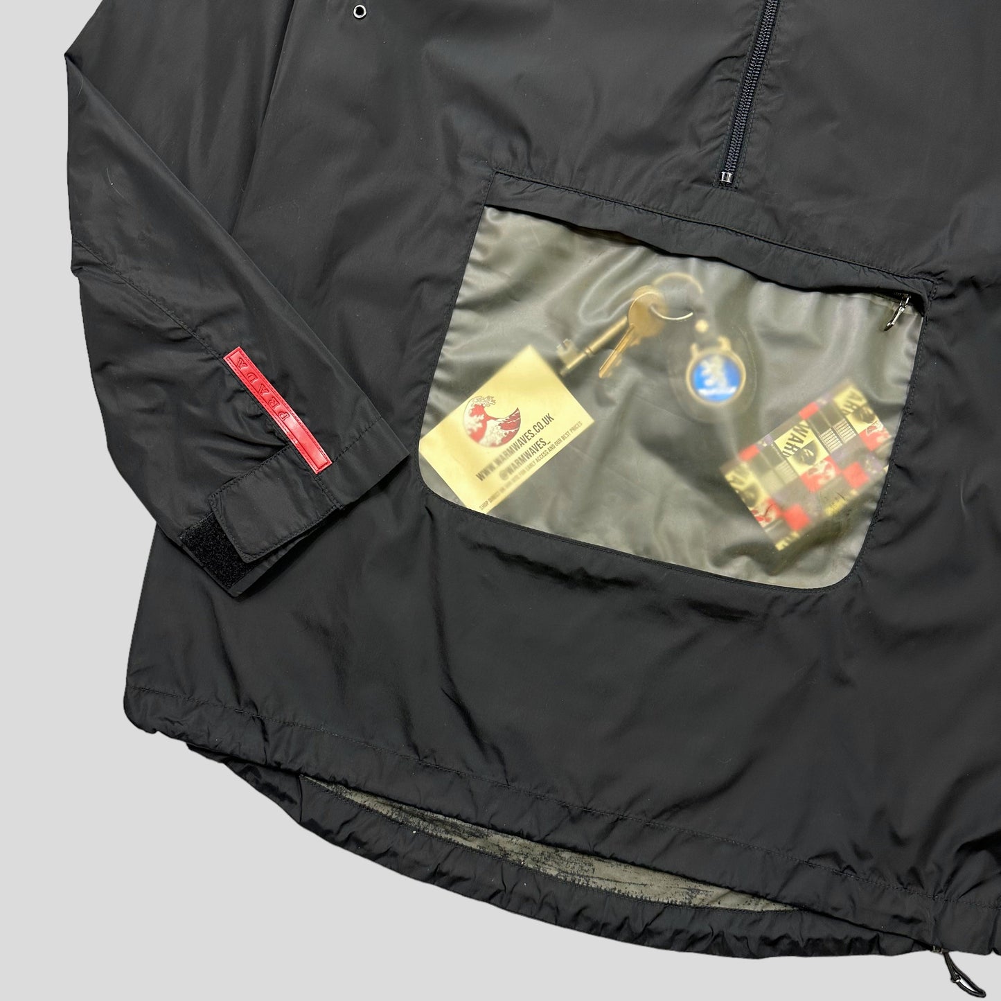 Prada Sport SS99 Latex Pocket Nylon Pullover Jacket - IT40 | Default Title, Black