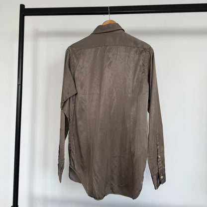 1990s katherine hamnett denims silk-like shirt | O/S, Green