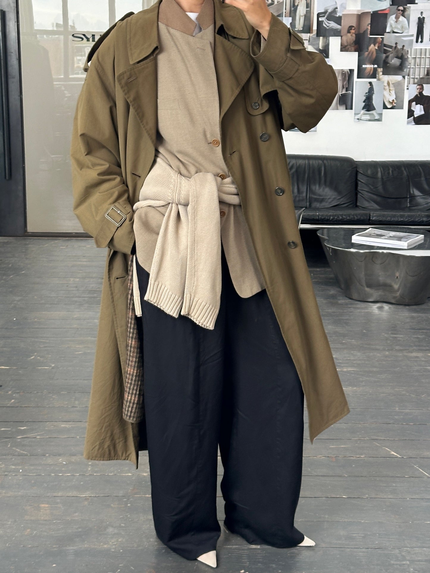 London Fog 1980s High Neck Belted Trench Coat - XXL