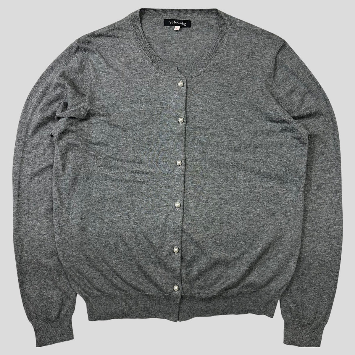 Y’s by Yohji Yamamoto Pearl Button Cardigan - S/M | Large, Grey