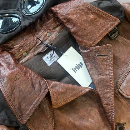 C.P. Company Leather Goggle Jacket with MTP Liner Size 50 BNWT