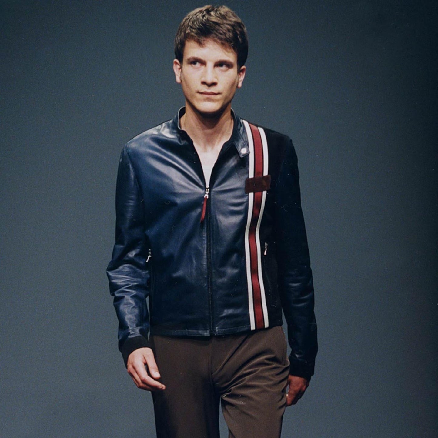 Prada Milano SS00 Runway Leather Racer Moto Jacket - S | Default Title, Multicoloured
