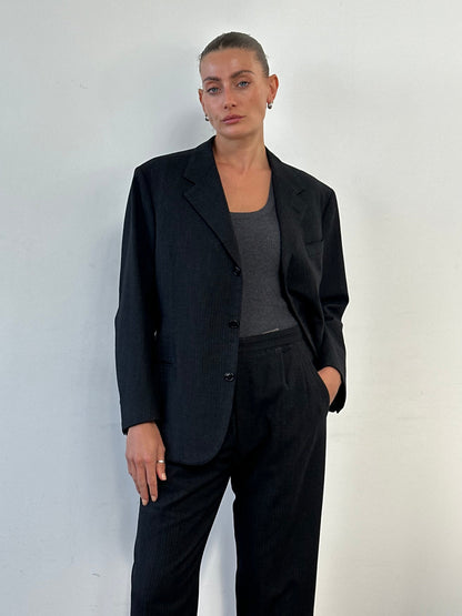 Vintage Wool Single Breasted Suit - 40R/W28