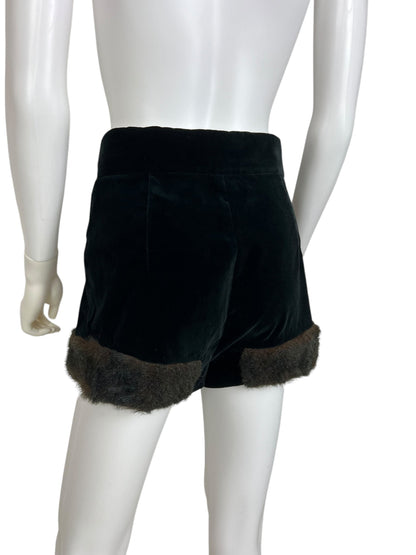 Vivienne Westwood F/W 2014 faux fur trim velvet shorts, F/W 1991 re-edition | Small, Red