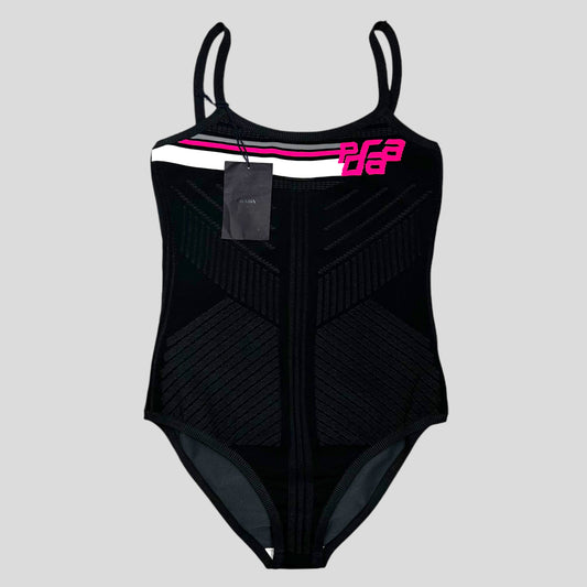 Prada AW18 Tech Knit Bodysuit / Swimsuit (New) - IT40 | O/S, Pink