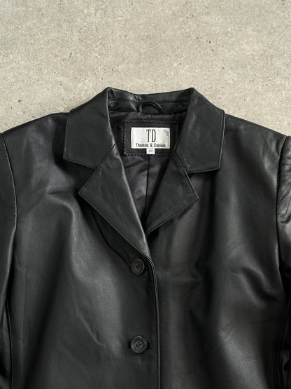 Vintage Leather Trench Coat - M