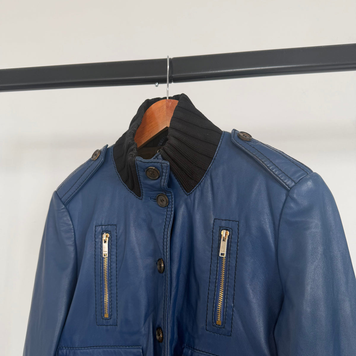 2006 gucci by frida gianini “madonna” leather jacket | O/S, Blue
