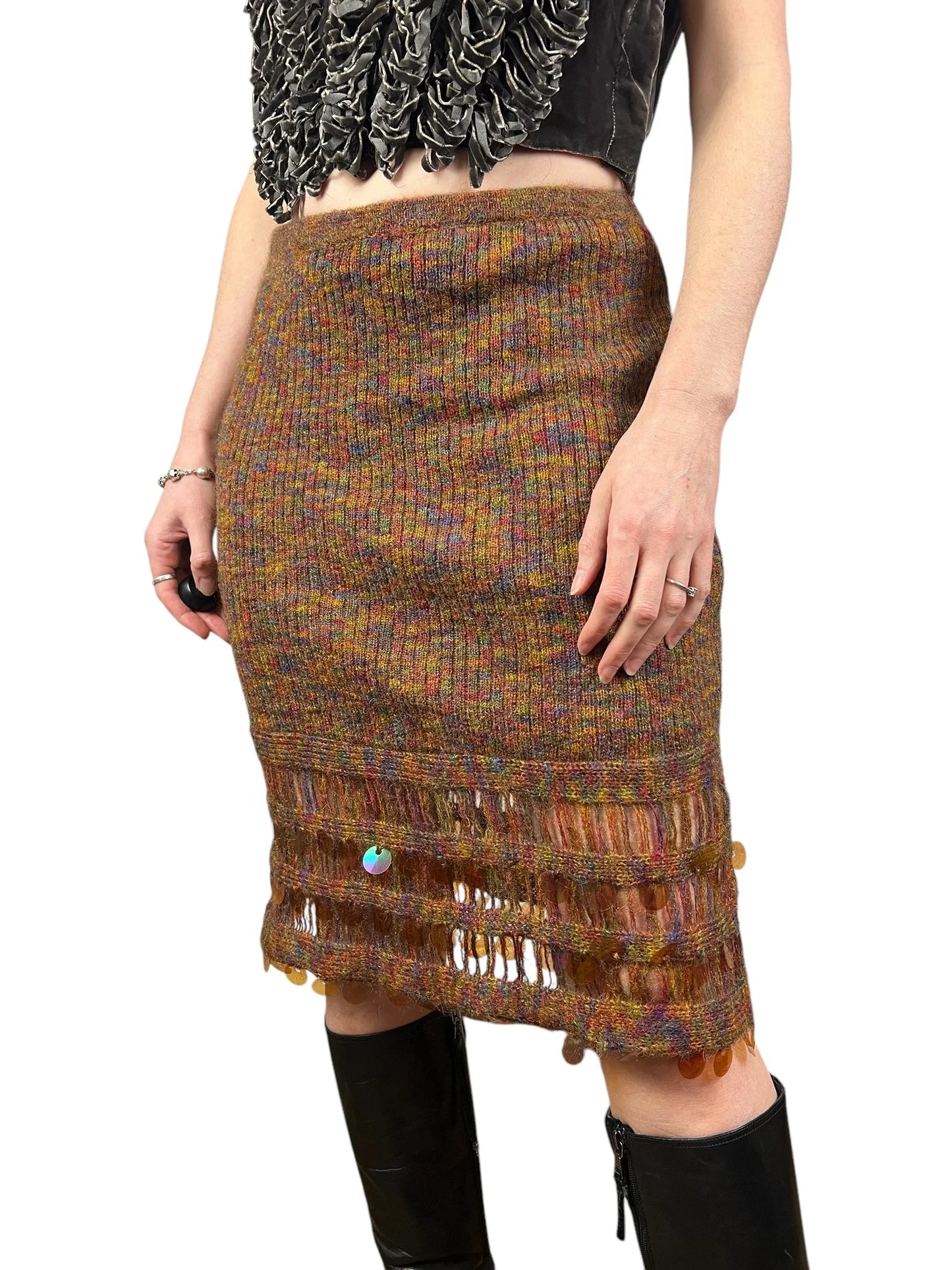 Christian Lacroix Bazar knit sequin skirt