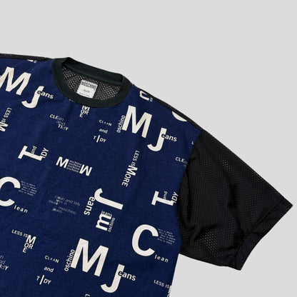 Moschino Jeans 1999 Less Is More Mesh Panelled T-shirt - M/L | O/S, Blue