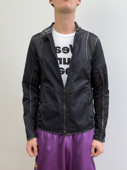 Prada Sport SS00 Leather-Trim Mesh Biker Jacket | Medium, Black