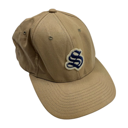 Stüssy Beige Script Logo Baseball Cap