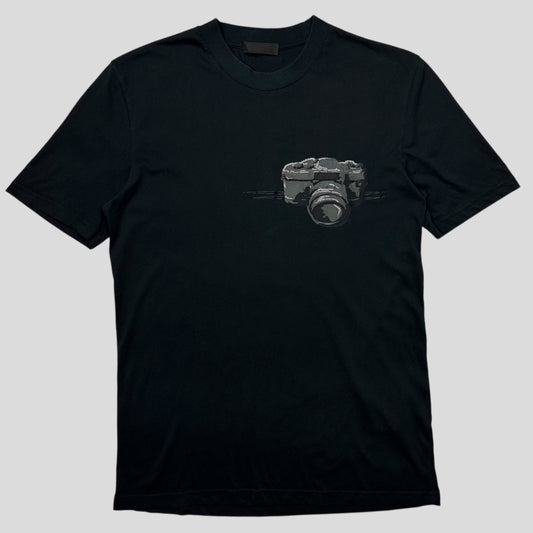 Prada 2013 Camera Appliqué Logo T-shirt - S