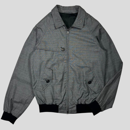 Hardy Amies AW07 Ripstop Grid Asymmetrical Harrington Jacket - M | Default Title, Grey