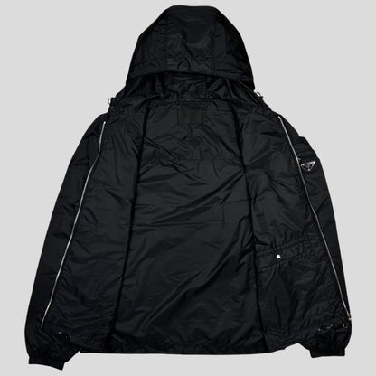 Prada Milano 2014 Nero Black Nylon Windbreaker - L