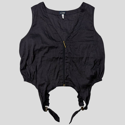 Armani Jeans 00’s Nylon Ripstop Hem Clasp Vest - M | Default Title, Navy