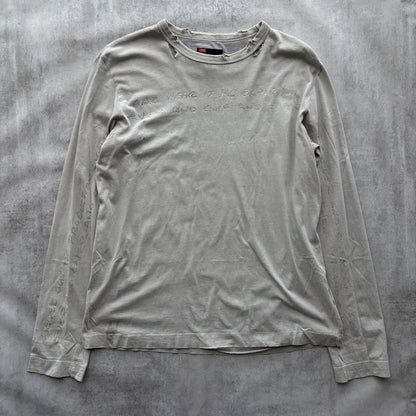 DIESEL DISTRESSED LONG SLEEVE | O/S, Light Grey