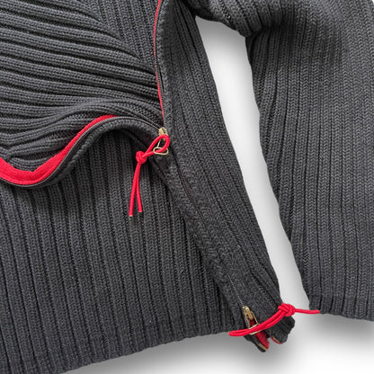 2000's Schott NYC Dual Zip Knitted Balaclava Hoodie (L) | Default Title, Navy