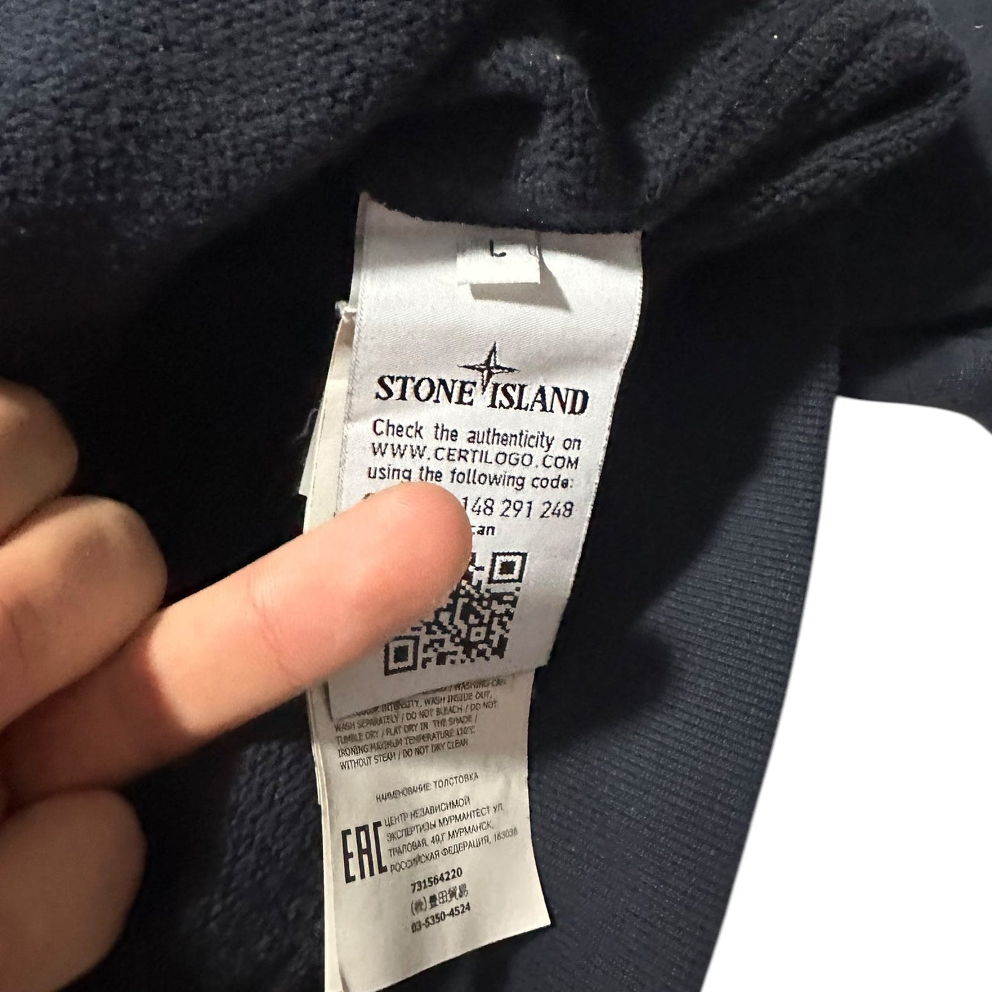 Stone Island Zip Up Thick Cotton Hoodie