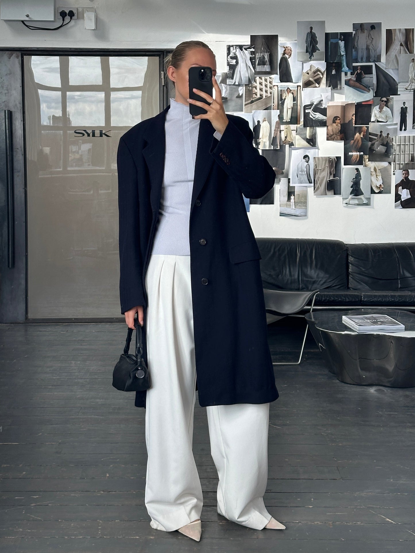 Christian Dior 1990s Pure Wool Concealed Placket Coat - XL