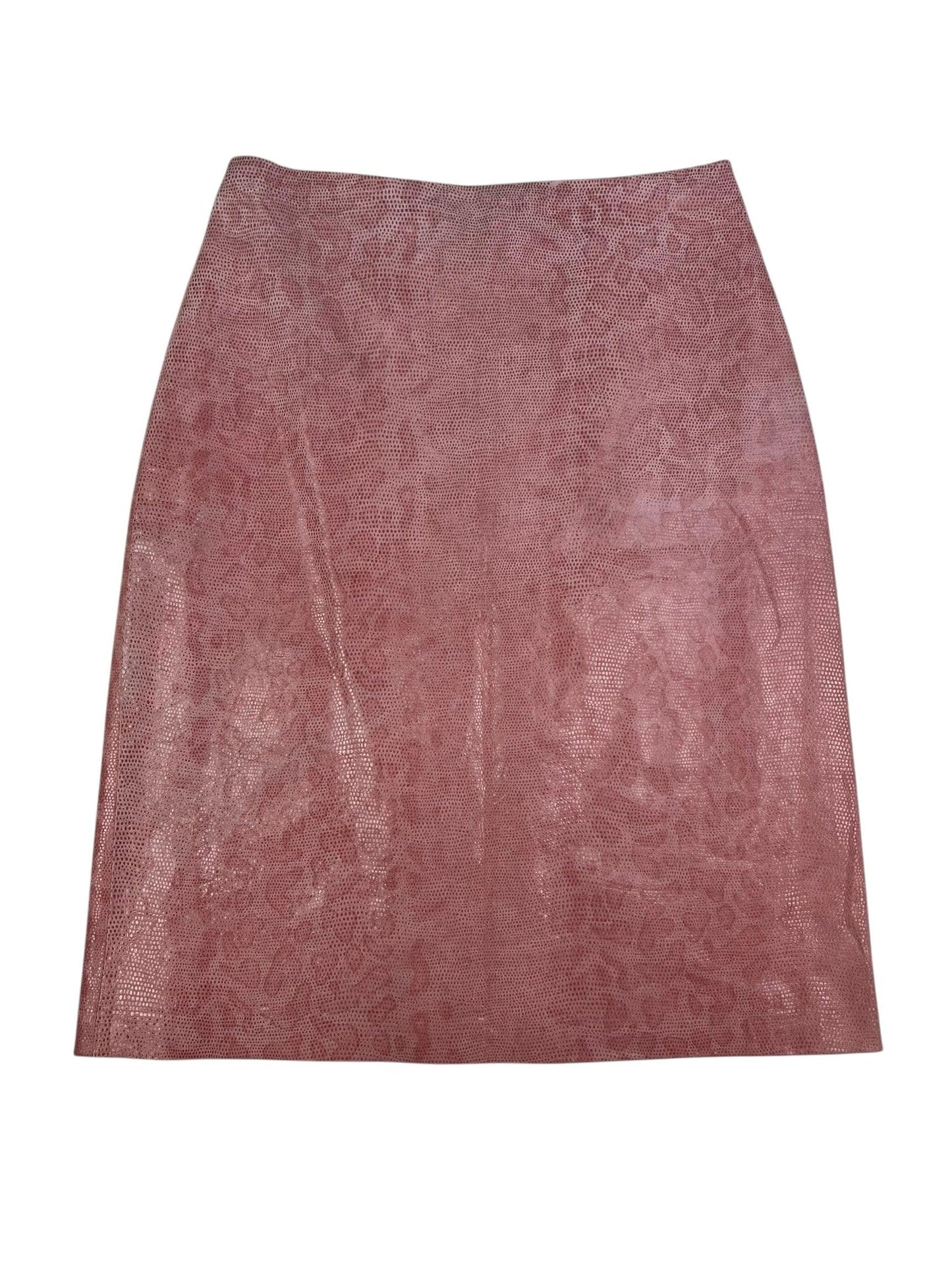 Hennes 1990s pink leather snakeskin skirt