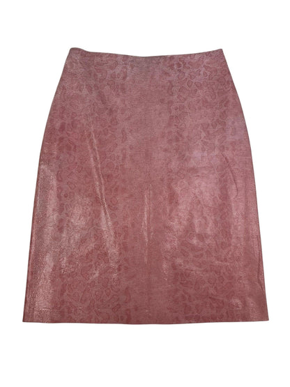 Hennes 1990s pink leather snakeskin skirt