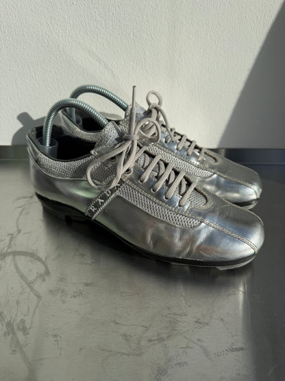 Prada Sport 00s Metallic Trainers | UK 37.5, Metallic Silver