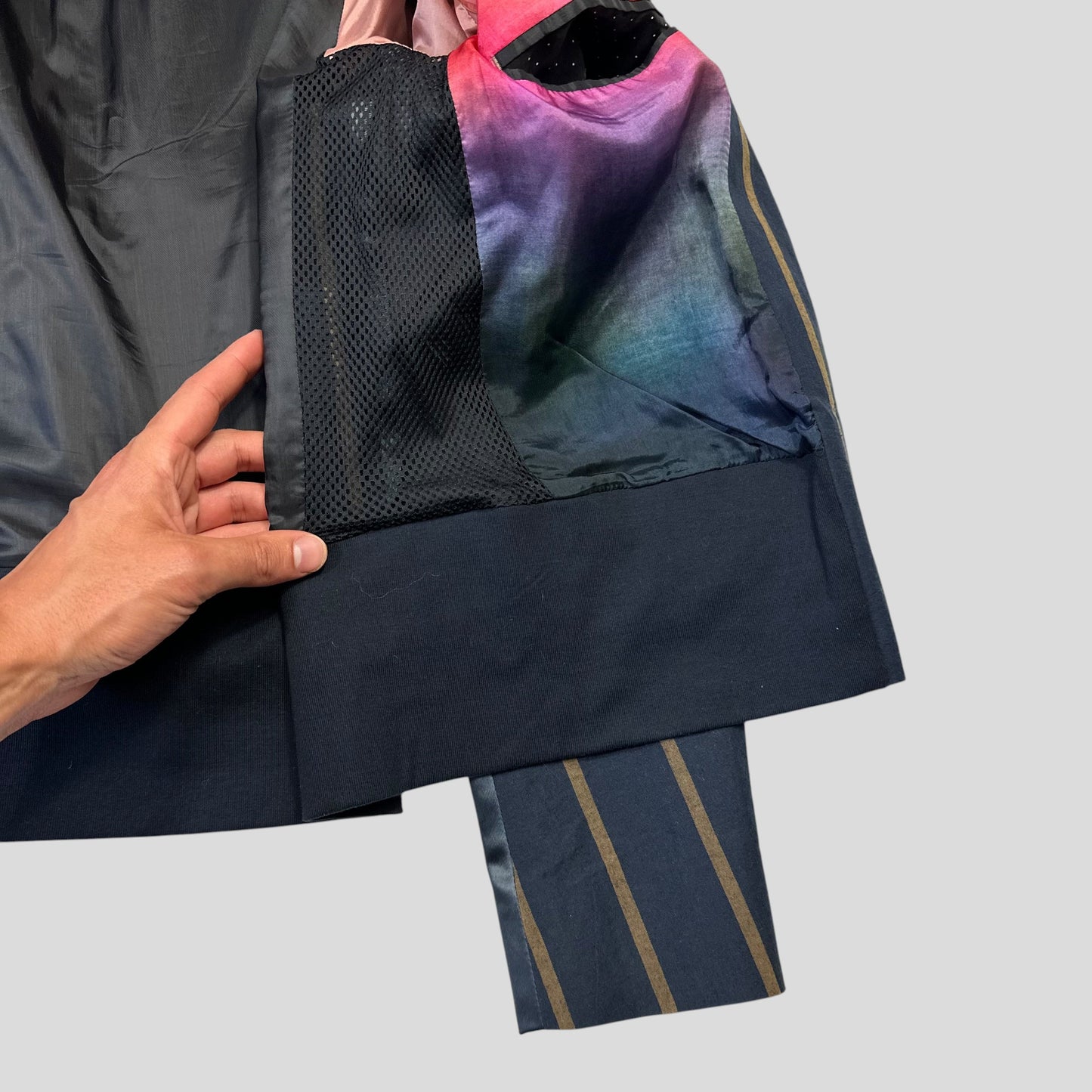 Paul Smith 2021 Runway SAMPLE Striped Panelled Blouson Jacket - S | Default Title, Navy