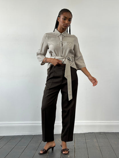 Yves Saint Laurent Pour Homme 1990s Pure Wool Tailored Trousers - W28