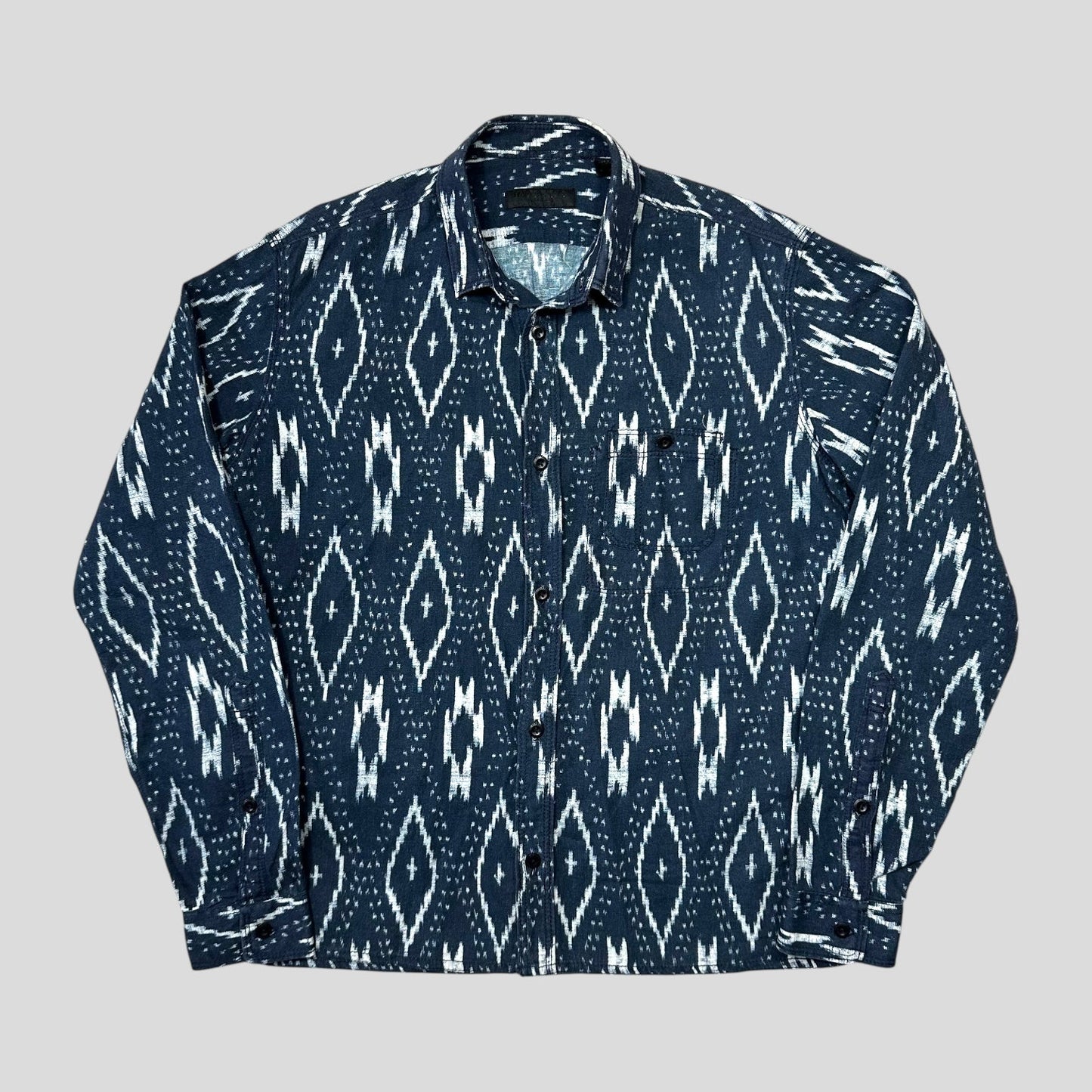 Burberry Prorsum 2012 Ikat Runway Print LS Boxy Shirt - S