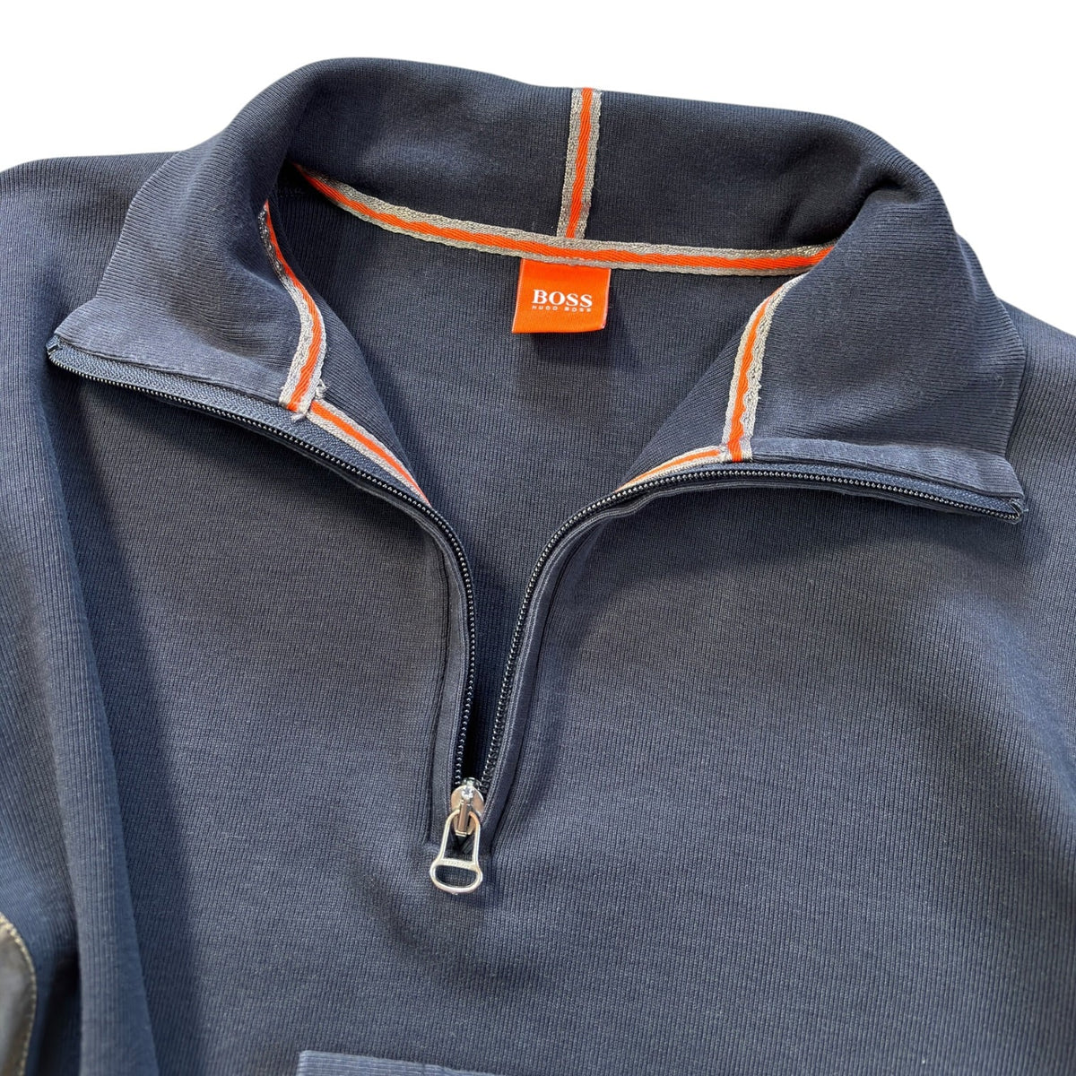 Hugo Boss Orange 00’s Panelled Translucent Quarter Zip Jumper L | Large, Multicoloured