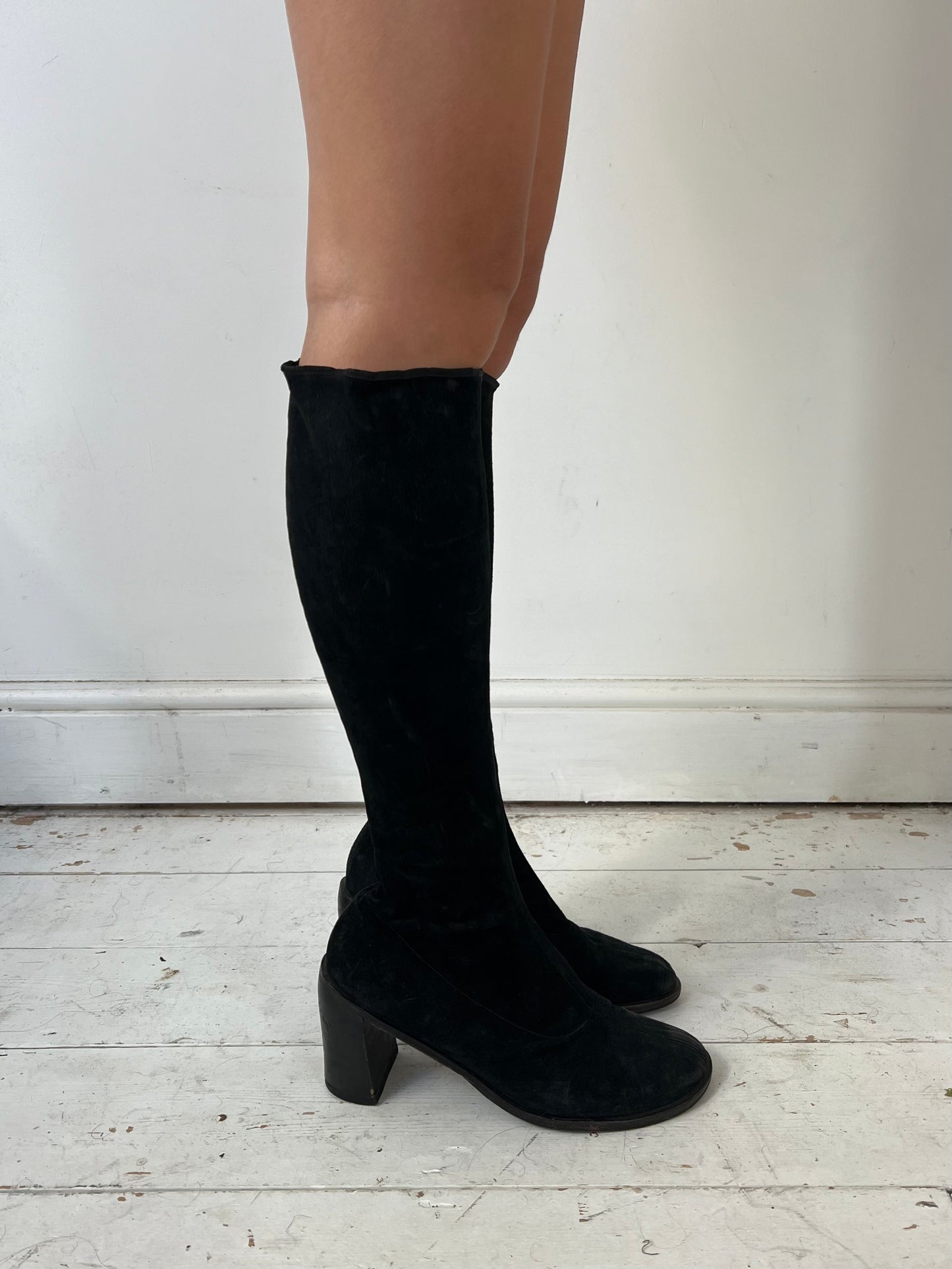 ANN DEMEULEMEESTER SUEDE BOOTS (EU 40) | DEFAULT TITLE, Black