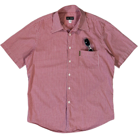 Armani Jeans 00’s Checkered Short Sleeve Shirt L | Large, Red