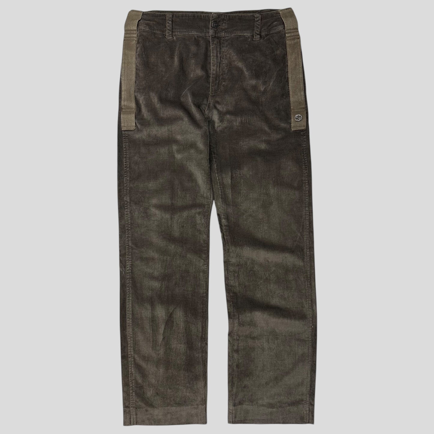 Gucci by Tom Ford 2004 Velvet Corduroy Western GG Logo Trousers - IT46 | Default Title, Multicoloured