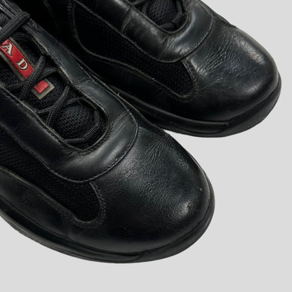 Prada Americas Cups Triple Black Leather - UK8.5/9