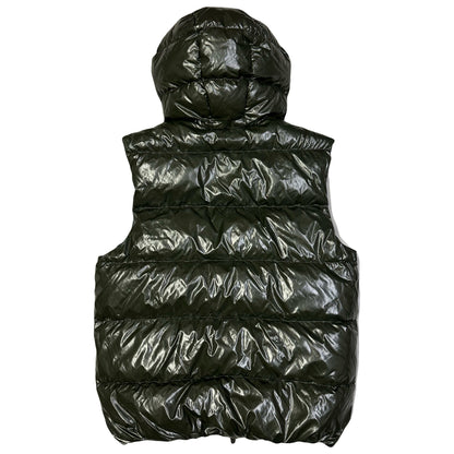 Duvetica Hooded Puffer Gilet In Dark Green ( M )