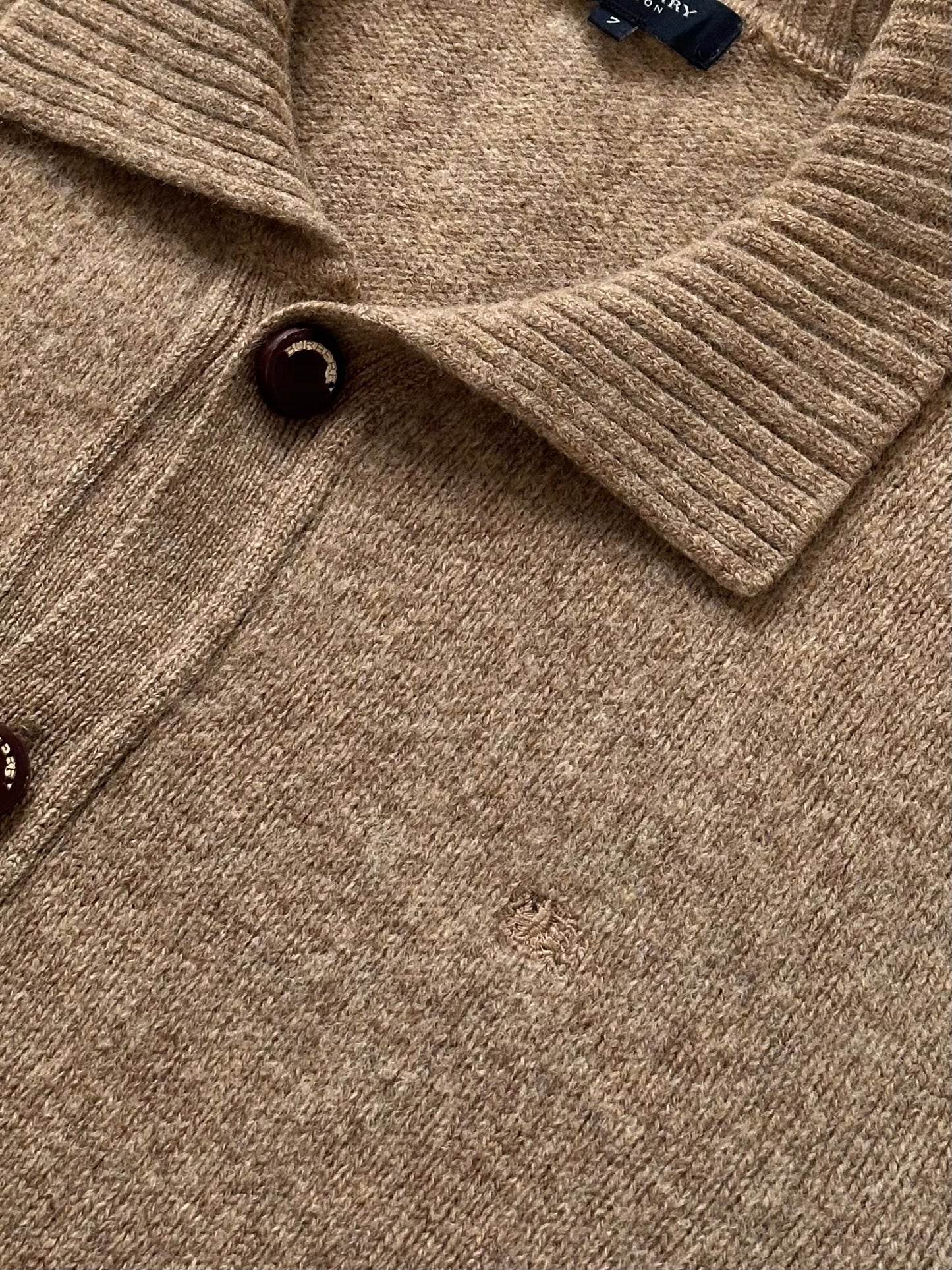 Burberry London 1990s Wool Knitted Logo Cardigan - XL
