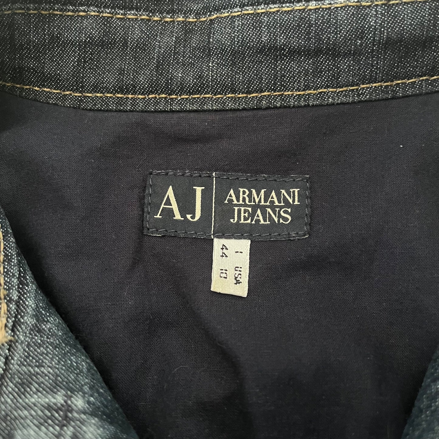2000s armani jeans frayed blue denim jacket | Blue, Blue