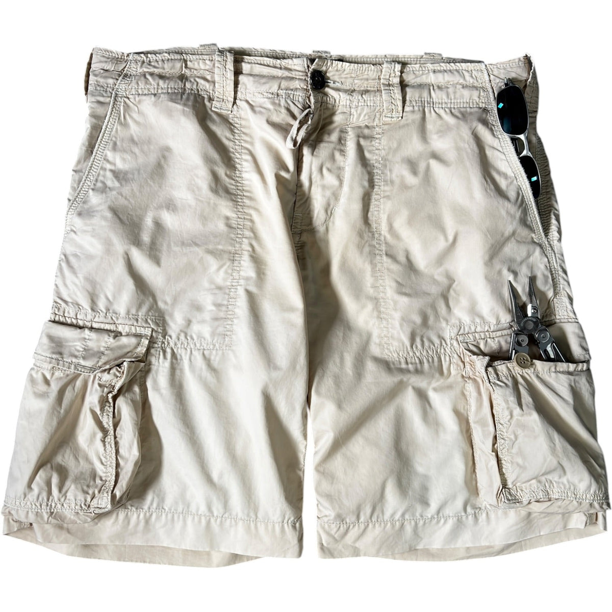 Armani Jeans 00's Linen Blend Cargo Shorts W36 | W36, Beige