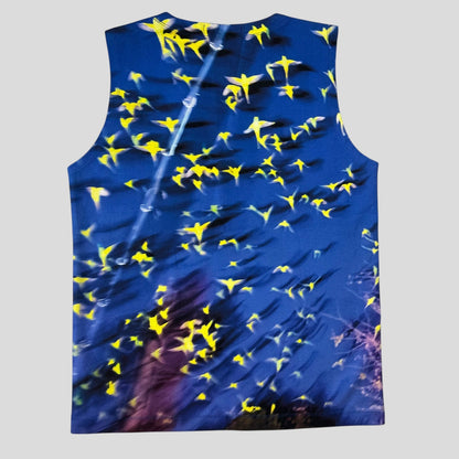 Issey Miyake 2016 Yoshinori Mizutani Parakeets Negative Vest - S | Blue